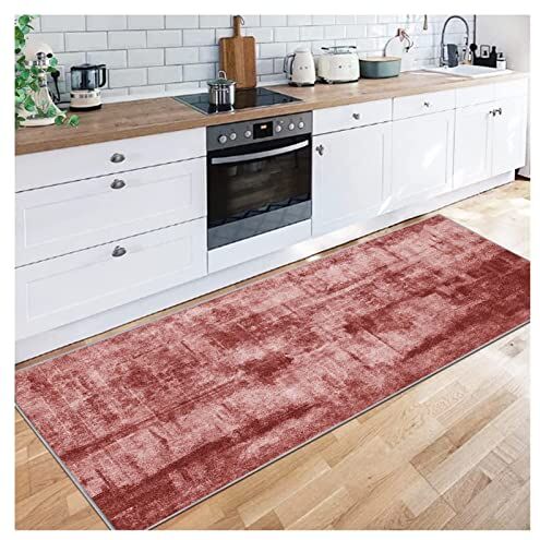 Siunwdiy Tappeto da Cucina Antiscivolo,4.8 Metri Tappeto Passatoia for Corridoio Rosso,Moderno Antiscivolo Lavabile, per Soggiorno Camera da Letto Sala da Pranzo Foyer Corridoio Bagn,50X480CM