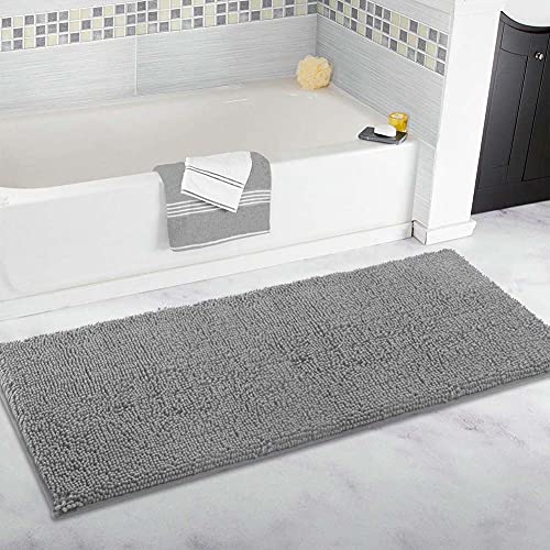 FYUN Tappeto da bagno extra large, tappetino da bagno lungo, ultra morbido in ciniglia, antiscivolo e assorbente, tappetino per bagno, camera da letto, cucina, 80 x 120 cm