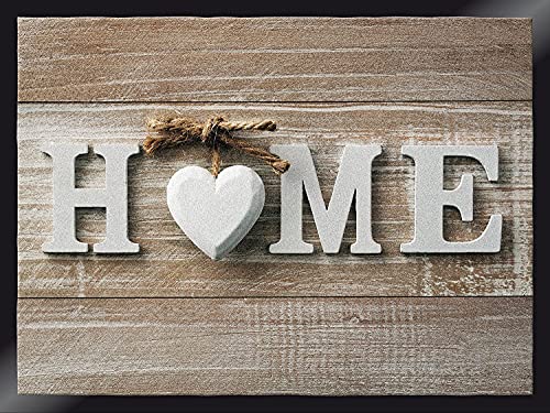 ID MAT 6080 Zerbino Decorativo con Motivo a Cuore in Fibra di Poliammide/ PVC, 60 x 80 x 0,67 cm, Beige