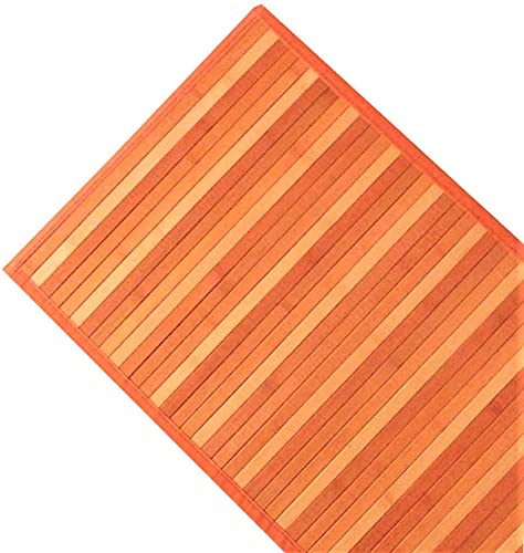 SpazioTessile Tappeto Cucina Stuoia Passatoia Corsia Antiscivolo Bamboo Naturale Degradè ch (Arancio Degradè, 45x75)