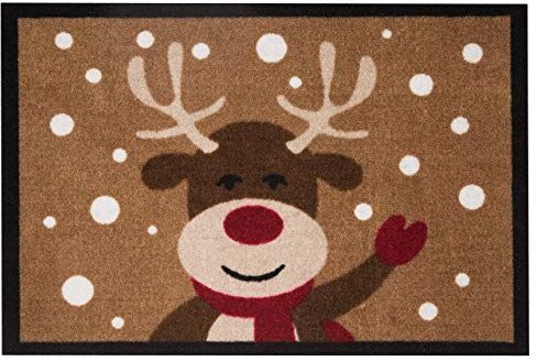 Hanse Home Hanse Design Home  Zerbino Zerbino Reindeer Renna, Poliammide, Marrone, 40 x 60 x 0.7 cm