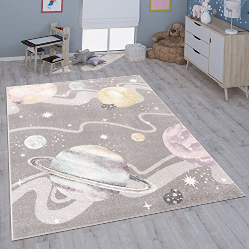 Paco Home Tappeto per Bambini cameretta Bambine Bambini Diversi Motivi e Dimensioni, Dimensione:80x150 cm, Colore:Grigio 2