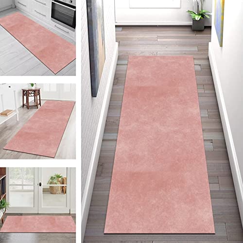 SGLGSTORE Tappeto Passatoia Cucina Antiscivolo Lavabile Tappeti Runner Rosa Astratto 50X150CM Poliestere Tappeto Corridoio ingresso interno Moderno Soggiorno Antimacchia Tappetino Multiuso Tappeti Bagno