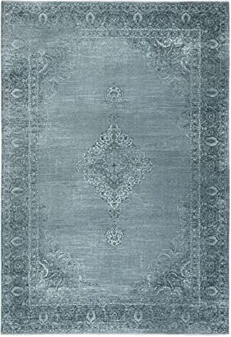 TESSO LIVING Kelim Vintage Tappeto Soggiorno Argento 120 X160 cm, Tappeto Salotto Moderno a Pelo Corto, Super Morbido