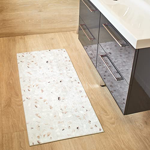 Nazar Tappeto Cucina Lavabile in Lavatrice Kitchen Peluche Molto Morbido Antiscivolo (747 Panna, 50X80cm)