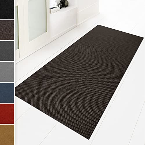 Floordirekt Zerbino 67 x 250 cm, marrone, ideale anche come tappeto per la cattura dello sporco su misura, per corridoio, cucina, lavabile, antiscivolo, al metro (Hong Kong)