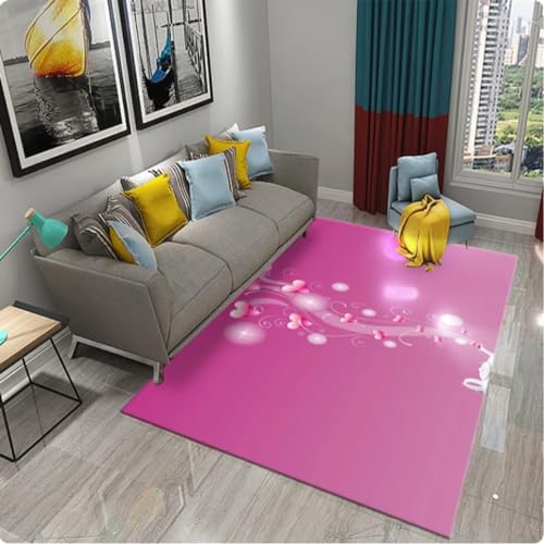 ZAMOUX Tappeto Rosa Con Cuore D'Amore Per Il Regalo Del Giorno Dell'Amore Cucina Bagno Tappeto Antiscivolo Soggiorno Tappetino Per Camera Da Letto Per Ragazze 120x180cm