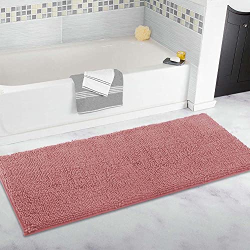 FYUN Tappeto da bagno extra large, tappetino da bagno lungo, ultra morbido in ciniglia, antiscivolo e assorbente, tappetino per bagno, camera da letto, cucina, 80 x 120 cm