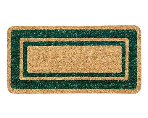 Emmevi Zerbino Cocco Naturale Esterno Porta Entrata Retro Antiscivolo Tappeto Raschiafango mod.COCCO BORDO 40X80 VERDE