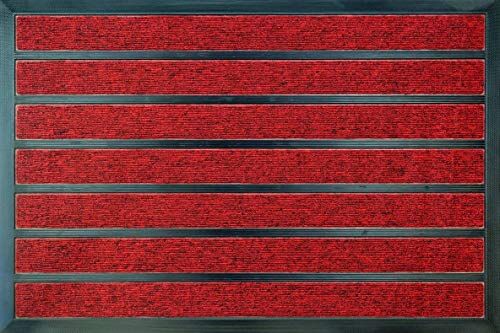 ID MAT ID Opaco comprendente Tappeto Assorbente 609004-Zerbino in Fibra, PVC e Polipropilene, Colore: Rosso, 80 x 60 x 1,1 cm