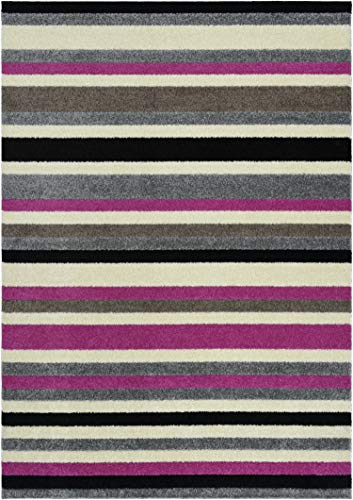 Dandy William Armes  Tappeto colorato linea Stripey, Polipropilene, rosa, 200 x 140