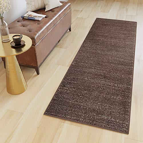 TAPISO Sari Tappeto Corridoio Pelo Corto Runner Passatoia Design Moderno Monocromatico Sfumature Tonalità Marrone Terra Soggiorno Sala Ingresso Ufficio OEKO-TEX 60 x 160 cm