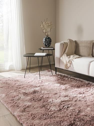 benuta ESSENTIALS Tappeto Shaggy a pelo lungo, 200 x 290 cm, colore: Rosa