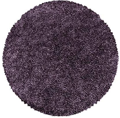 HomebyHome Tappeto Salotto Moderno Tappeto Pelo Lungo Tappeto Viola 200 cm Rotondo Tappeto Soggiorno Moderni Tappeto Camera da Letto Moquette Tinta Unita Tappeti Morbido e Soffice Tappeto Peloso