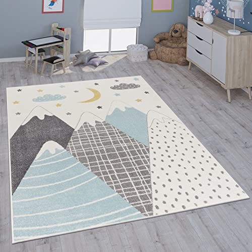 Paco Home Tappeto per Bambini cameretta Bambine Bambini Diversi Motivi e Dimensioni, Dimensione:120x160 cm, Colore:Blu