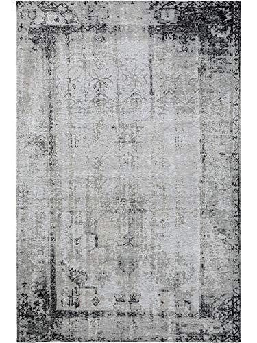 benuta Tappeto, Cotone, Nero/Grigio, 80 x 165 cm