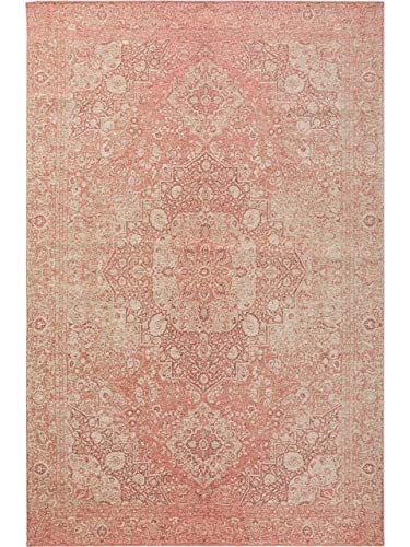 benuta Tappeto piatto Frencie rosa, 120 x 180 cm, stile vintage,