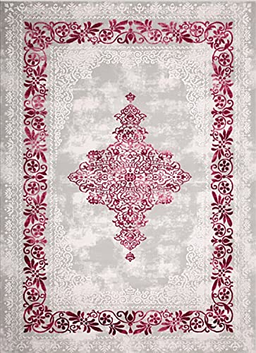 MANI TEXTILE Tappeto, Poliestere, Rosa, x_180_cm