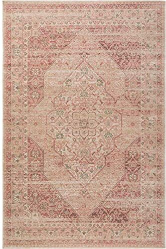 benuta Tappeto in tessuto piatto Frencie rosa, 120 x 180 cm, stile vintage