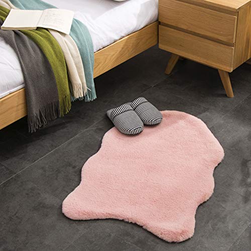 Teppich Wölkchen Tappeto Soffice Di Pelliccia Finta Di Coniglio   Decorazione Da Salotto   Tappeto Di Pelliccia Lavabile Come Tappetino Da Letto   Rosa Pelliccia 55x80cm