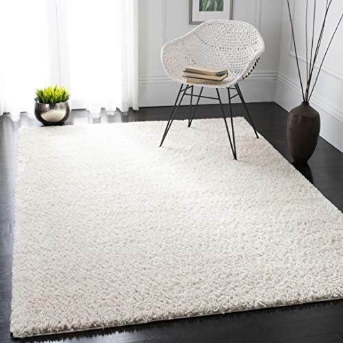 Safavieh Shaggy Tappeto Rettangolare da Interno, Intrecciato, Collezione Shag Agosto, AUG900, in Bianco Avorio, 160 X 229 cm