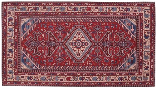 SpazioTessile Tappeto Arredo Cotone Leggero Antiscivolo Motivo Persiano 3 Colori 11 Misure 00P (Rosso, 60x220)