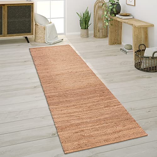 Paco Home Tappeto Salotto Fibra Naturale Fatto A Mano Iuta Mélange Motivo Moderno Stile Boho, Dimensione:80x150 cm, Colore:Natura 4