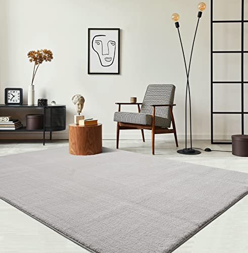 the carpet Relax Tappeto moderno a pelo corto, soggiorno, fondo antiscivolo, lavabile fino a 30 gradi, morbidissimo, aspetto pelliccia, Sabbia, 80 x 300 cm