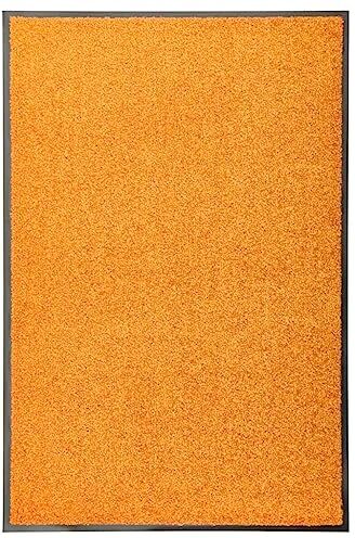 vidaXL Zerbino Lavabile Tappeto Stuoino Ingresso Tappetino Entrata Esterno Complementi Arredo Passatoia Moquette Tessili Casa Arancione 60x90 cm