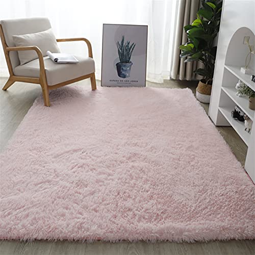 Lifup Tappeto Peloso Morbida Soffici Antiscivolo Tappetino a Pelo Lungo Rettangolo per Soggiorno Camera da Letto rosa chiaro 120 x 160 cm