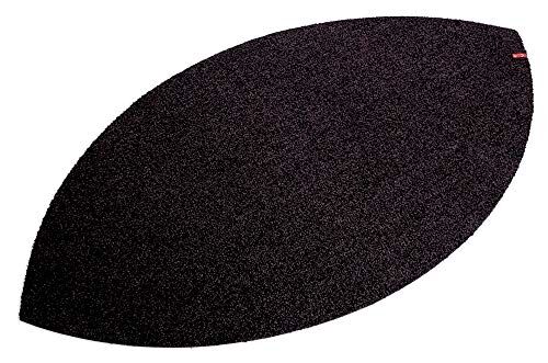 Keilbach Design  Leaf.black Zerbino a forma di foglia, lavabile in lavatrice, 145 x 85 cm, spessore: 9 mm, colore: nero, taglia unica