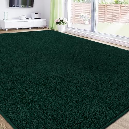 RTBQJ-AT Tappeto per soggiorno, 160 x 230 cm, morbido, verde, antiscivolo, lavabile, per camera da letto, extra large, per soggiorno, bagno, cucina, lavanderia, decorazione per camere di lusso