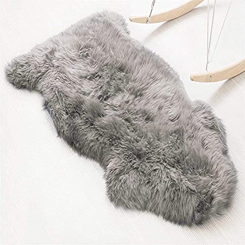 SXYHKJ Tappeto in Finta Pelliccia/Faux Pelle di Pecora ImitazioneMoquette/Fluffy Soft Breve Hair Decorativo Cuscino da Sedia Divano stuoia (60 x 90 cm, Grigio)