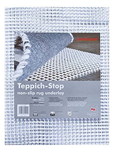 andiamo Tappetino Antiscivolo per tappeti Stop, Poliestere Rivestito in PVC, Bianco, 190 x 290 cm, 5 unità