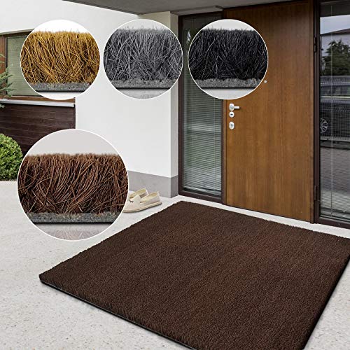 casa pura Tappetino in cocco di alta qualità tappeto in fibra naturale ottimo zerbino per interni ed esterni tappetino d'ingresso resistente e assorbente molte dimensioni spessore 17 mm 100 x 300 cm marrone