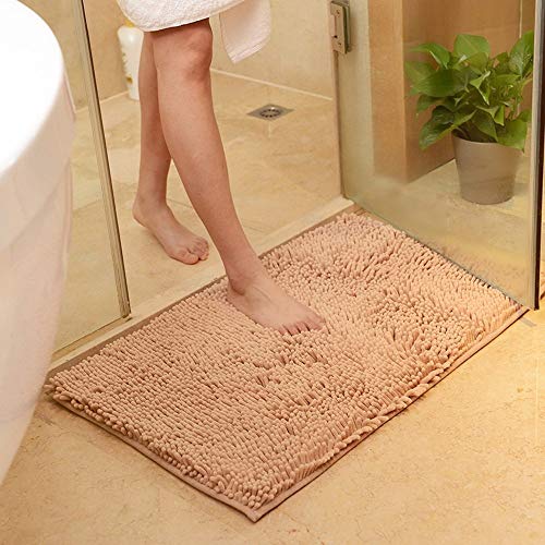 ele ELEOPTION Soft Shag Tappetino da bagno Tappeto Cucina Porta Porta Piedini Tappetino Striscia antiscivolo Zerbino assorbente Tappetini da bagno Doccia Shaggy Carpet 45 x 70 cm, Khaki