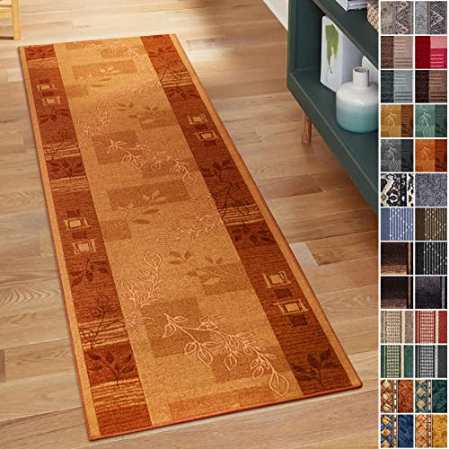 Floordirekt Tappeto a passatoia per cucina, corridoio e soggiorno, larghezza 67 cm, al metro, per corridoio, soggiorno (67 x 200 cm, colore terra)