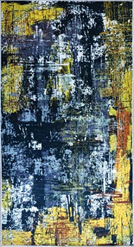 MANI TEXTILE TPS_ART_NERO 80 Tappeto, Poliestere, 80 x 150