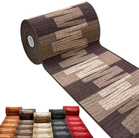 Emmevi Tappeto Cucina Passatoia Runner Moquette Corridoio Scale Antiscivolo Su Misura Bordato mod.PICASSO 27 67X600 MARRONE