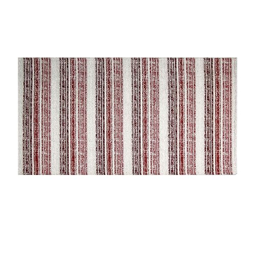 Olivo Tappeti OLIVO.shop   SANTIAGO Tappeto cucina antiscivolo, Passatoia cucina lavabile a righe, Tappeto cucina cotone, Tappeto cucina moderno, vari colori e misure (50x90 cm, Rosso)