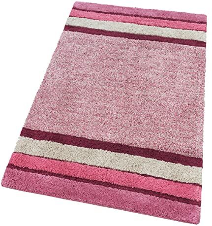 Emmevi Tappeto Bagno Puro Cotone Morbido Camera Letto Colori Vivaci Lavabile mod.MERIDA 55X90 ROSA (R)