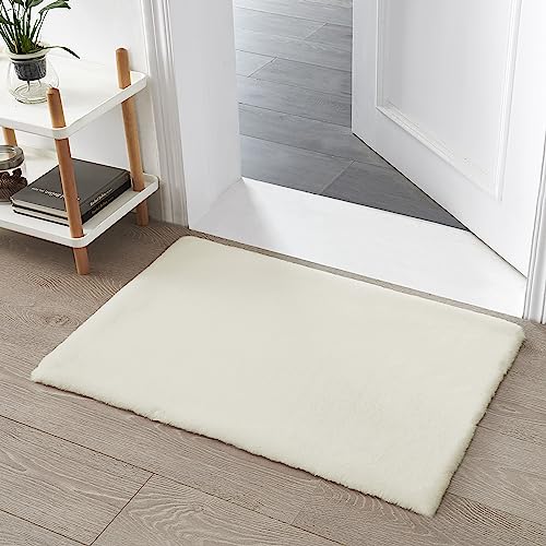 Teppich Wölkchen Tappeto Soffice Di Pelliccia Finta Di Coniglio   Decorazione Da Salotto   Tappeto Di Pelliccia Lavabile Come Tappetino Da Letto   Beige 60x90cm