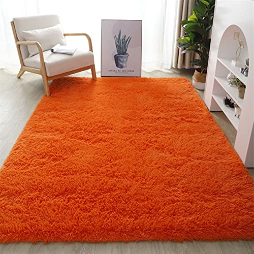 Lifup Tappeto Peloso Morbida Soffici Antiscivolo Tappetino a Pelo Lungo Rettangolo per Soggiorno Camera da Letto arancione 160 x 230 cm