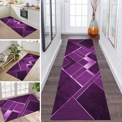 ZDYHMrj Tappeto lungo e corridoio, antiscivolo, lavabile, per cucina e corridoio, colore viola, 60 x 180 cm, tappeto lungo per cucina personalizzabile, al metro, 60 x 180 cm