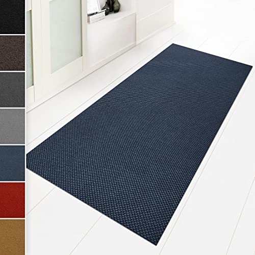 Floordirekt Zerbino 80 x 150 cm, colore blu, ideale anche come tappeto cattura lo sporco su misura, per corridoio, cucina, lavabile, antiscivolo, al metro (Hong Kong)