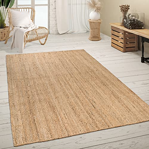 Paco Home Tappeto Salotto Fibra Naturale Fatto A Mano Iuta Mélange Motivo Moderno Stile Boho, Dimensione:160x230 cm, Colore:Natura 2