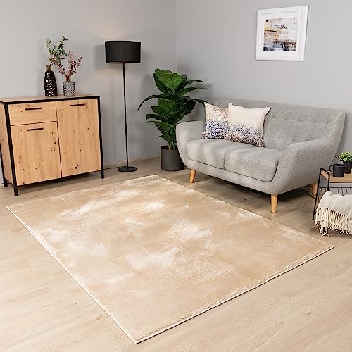 Paco Home Tappeto Salotto Moderno Soggiorno Pelo Corto Lavabile In Lavatrice Monocolore Tappeto Morbido, Dimensione:240x340 cm, Colore:Beige Scuro