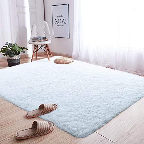 GISIONLARI Tappeti Salotto Shaggy Tappeto a Pelo Lungo Tappeto Peloso Soggiorno Salotto Moderno Cameretta Tappeti Pelosi Camera da Letto Morbido Tappetino Antiscivolo Morbido e Soffice (60 x 200 cm, Bianco)