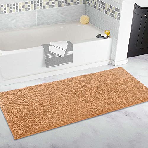 FYUN Tappeto da bagno extra large, tappetino da bagno lungo, ultra morbido in ciniglia, antiscivolo e assorbente, tappetino per bagno, camera da letto, cucina, 80 x 120 cm