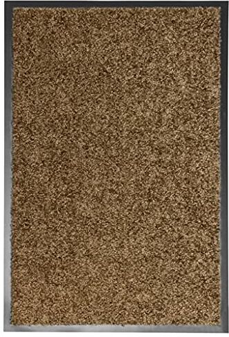 vidaXL Zerbino Lavabile Tappeto Stuoino Ingresso Tappetino Entrata Esterno Complementi Arredo Passatoia Moquette Tessili Casa Marrone 40x60 cm